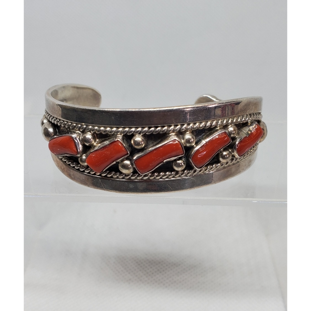 Tommy Moore Red Coral Cuff Bracelet